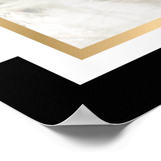 Black and White Stripes Photo Weddenschap Welkomst Poster (Hoek)