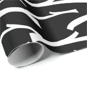 Black and White Stripes Trendy Chic Cadeaupapier (Rol Hoek)
