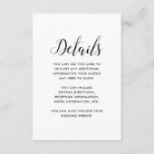 Black and White Stripes Wedding Guest Details Informatiekaartje (Voorkant)