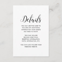 Black and White Stripes Wedding Guest Details Informatiekaartje