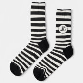 Black and white stripes with your initials sokken (Links)