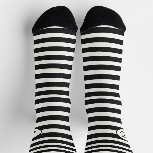 Black and white stripes with your initials sokken (Top)