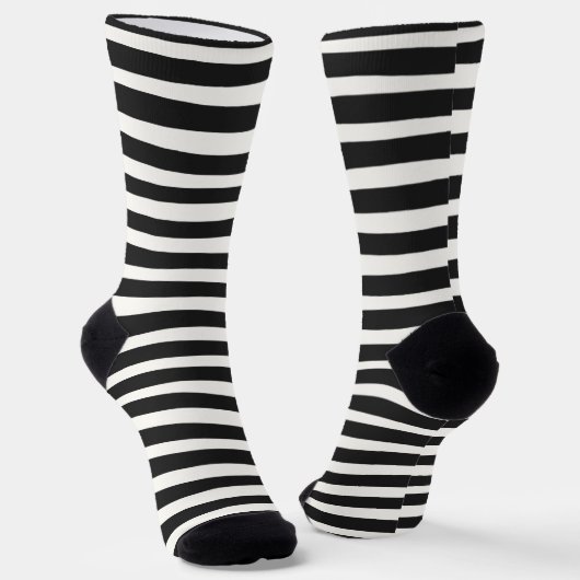 Black and white stripes with your initials sokken (Gebogen)