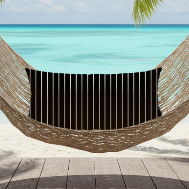 Black and White Summer Stripes Outdoor Buitenkussen (Creator heeft geüpload)