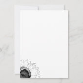 Black and White Sunflowers Afstudeerfeest Kaart (Achterkant)