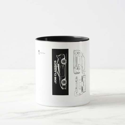 Black and White Supra Mug | Piston & Thread Mok (Midden)