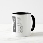 Black and White Supra Mug | Piston & Thread Mok (Voorkant rechts)
