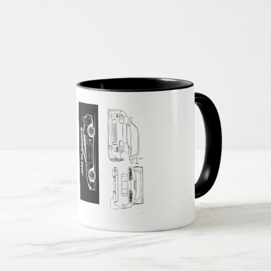 Black and White Supra Mug | Piston & Thread Mok (Voorkant rechts)