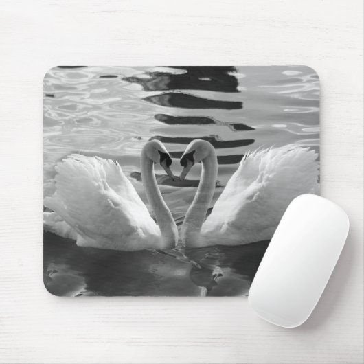 Black and White Swans Mousepad Muismat (Met muis)