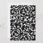 Black and White Swirl Uitnodiging voor een bruilof (Achterkant)