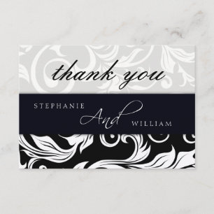 Black and White Swirl Weddenschap Hartelijk dank Bedankkaart