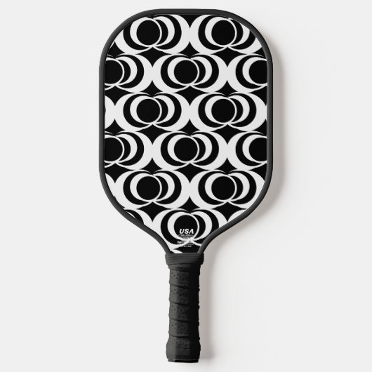 Black and White Swirls Pickleball Paddle (Achterkant)