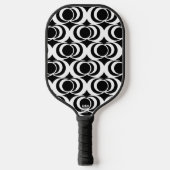 Black and White Swirls Pickleball Paddle (Voorkant)