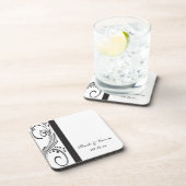 Black and White Swirls Wedding Onderzetter (Rechterzijde)