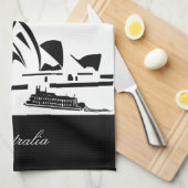 Black and White Sydney, Australië Theedoek (Quarter Fold)