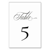 Black and White Table Number Card Kaart (Achterkant)
