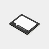 Black and White Talk Bubble met eenvoudige naam Post-it® Notes (Schuin)
