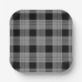 Black and White tartan plaid Papieren Bordje (Voorkant)