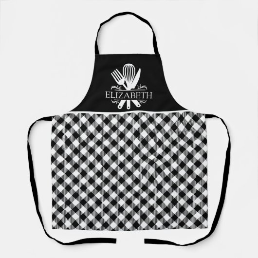 Black and White Tartan Plaid Pattern Schort (Voorkant)