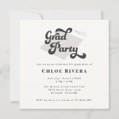 Black and White Tassel Grad Party Invitation (Voorkant)