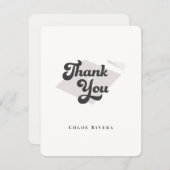 Black and White Tassel Thank You Card Bedankkaart (Voorkant / Achterkant)