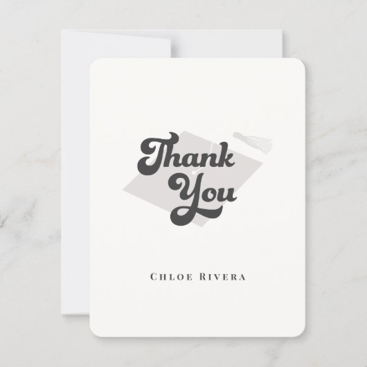 Black and White Tassel Thank You Card Bedankkaart (Voorkant)