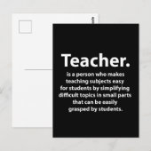 Black and White Teacher Appreciation Briefkaart (Voorkant / Achterkant)