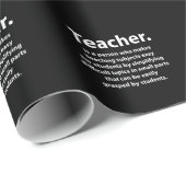 Black and White Teacher Appreciation Quote Cadeaupapier (Rol Hoek)