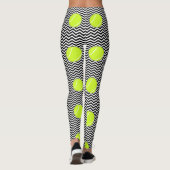 Black and White Tennis Ball Zigzag Tennis Player's Leggings (Achterkant)