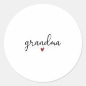 Black And White Text Grandma Heart Love Sticker (Voorkant)