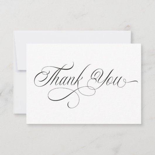 Black and white Thank You Card Bedankkaart (Voorkant)