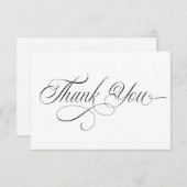 Black and white Thank You Card Bedankkaart (Voorkant / Achterkant)