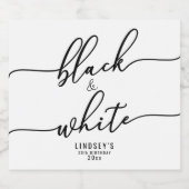 Black and White Theme Party Bier Etiket (Enkel label)