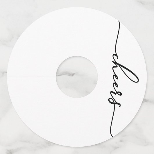 Black and White Theme Party Wijnglaslabel (Achterkant)