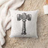 Black and white Thor's Hammer Mjolnir Kussen (Deken)