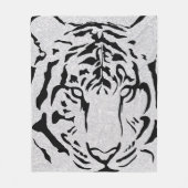Black and White Tiger Silhouette Fleece Deken (Voorkant)
