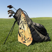 Black and White Tiger Silhouette Golfhanddoek (Groen)