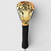 Black and White Tiger Silhouette Golfheadcover (Voorkant)