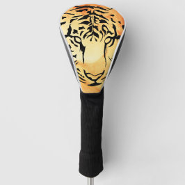 Black and White Tiger Silhouette Golfheadcover