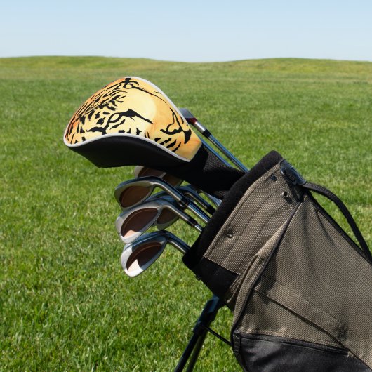 Black and White Tiger Silhouette Golfheadcover (Insitu)