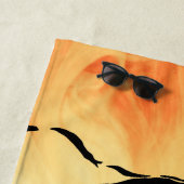 Black and White Tiger Silhouette Strandlaken (In situ)