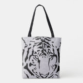 Black and White Tiger Silhouette Tote Bag (Achterkant)