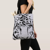 Black and White Tiger Silhouette Tote Bag (Dichtbij)