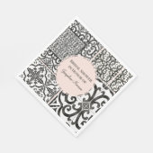 Black and White Tile Pattern Southwest Blush Pink Servet (Hoek)