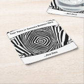 Black and White Time Warp Psychedelic Illusion 4 Kartonnen Onderzetters (Schuin)