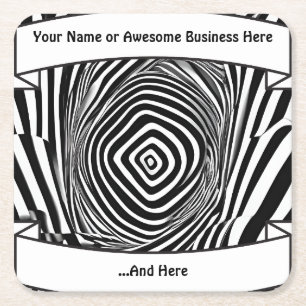 Black and White Time Warp Psychedelic Illusion 4 Kartonnen Onderzetters