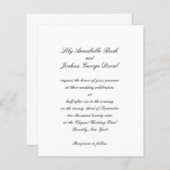 Black and White Timeless Budget Wedding Invitation (Voorkant / Achterkant)