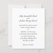 Black and White Timeless Budget Wedding Invitation (Voorkant)