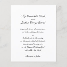 Black and White Timeless Budget Wedding Invitation Flyer