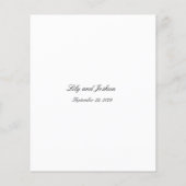 Black and White Timeless Budget Wedding Menu (Achterkant)